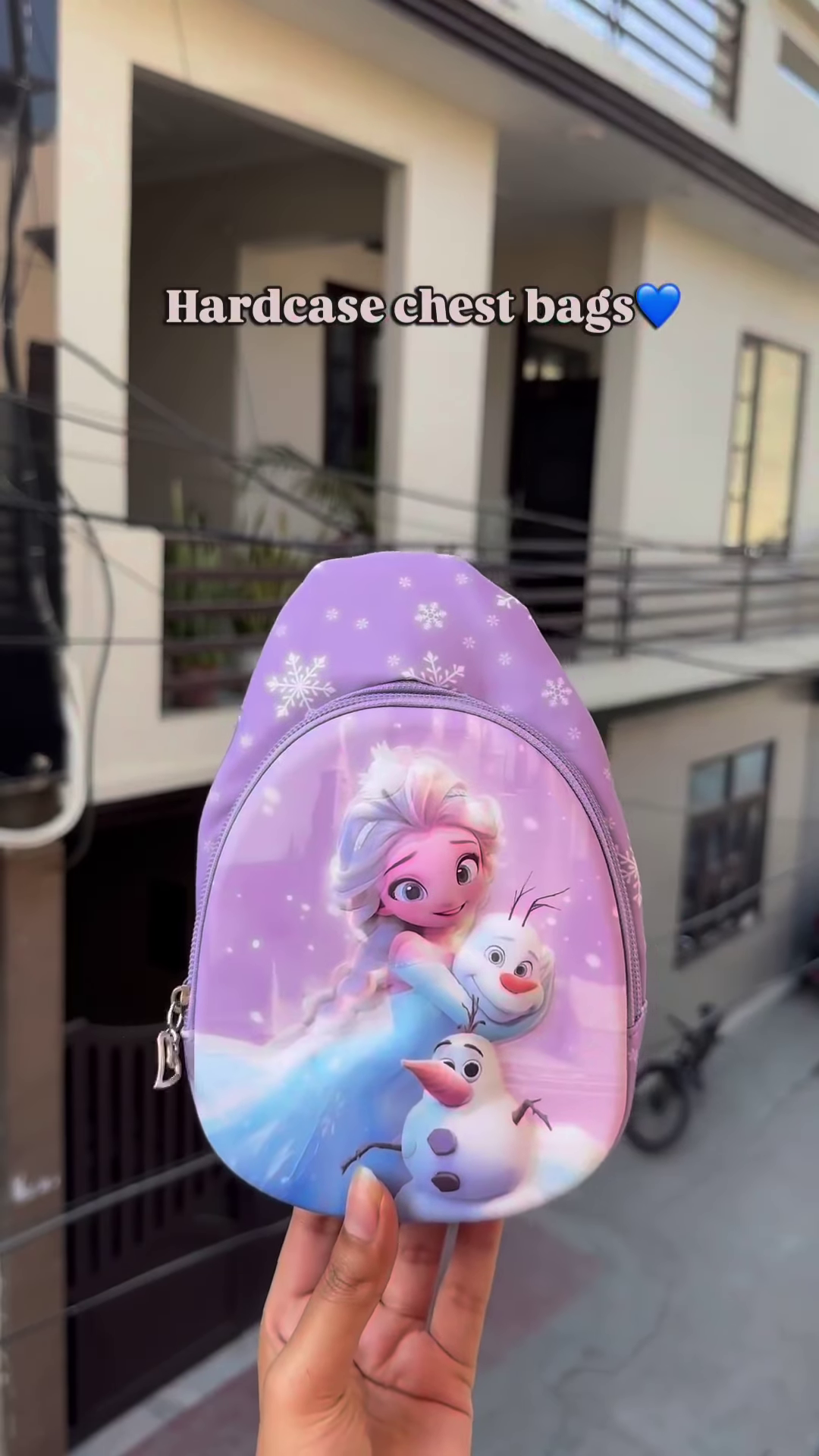 Blue Dinosaur-Themed Kids’ Hardcase Chest Bag