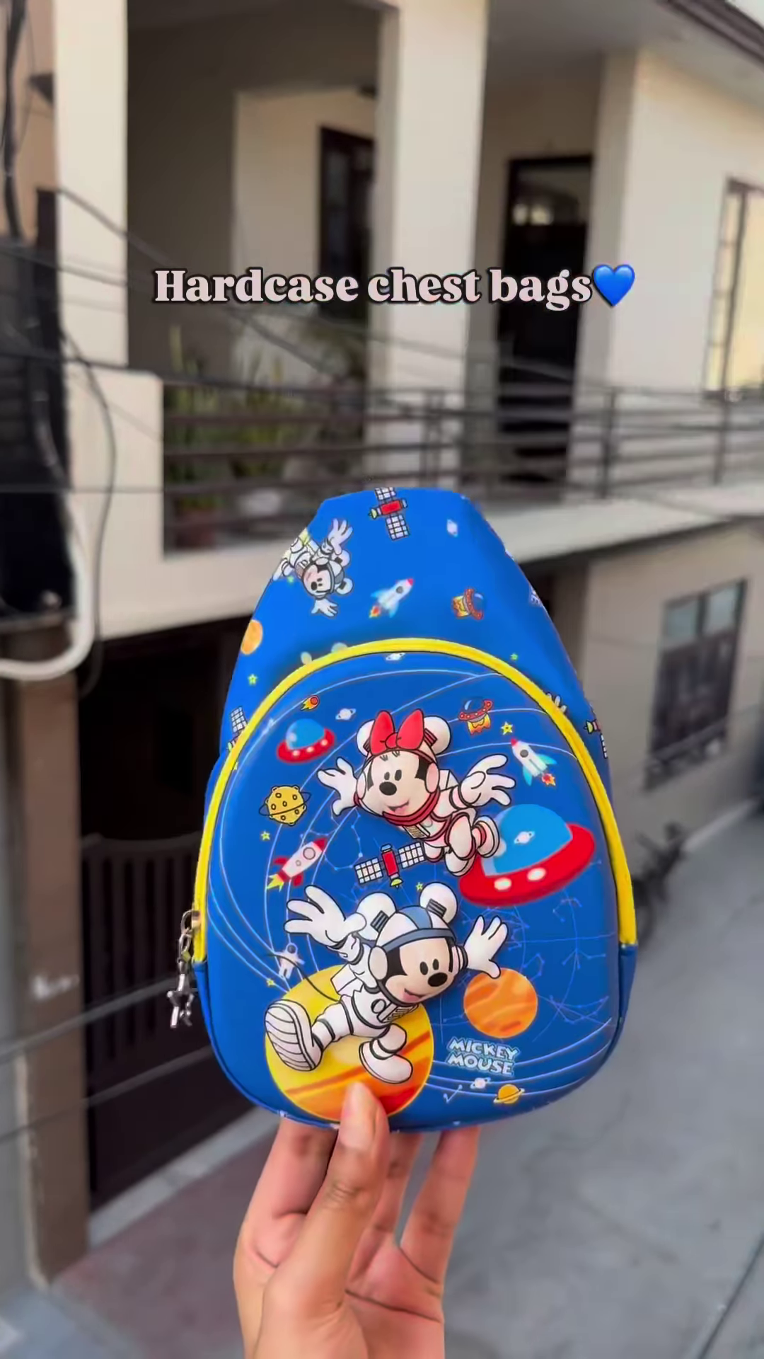 Blue Dinosaur-Themed Kids’ Hardcase Chest Bag