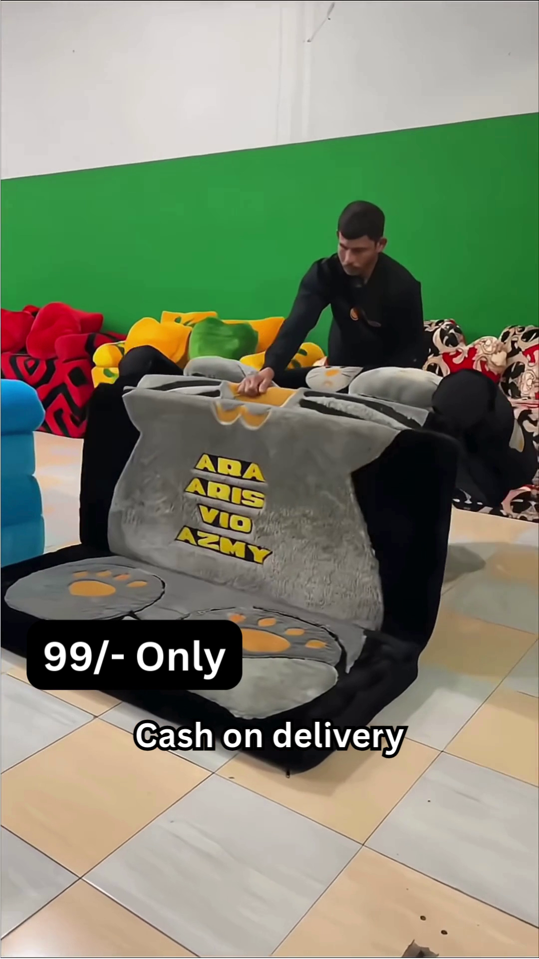 Portable Foldable Sofa Bed with Character-Themed Plush Fabric